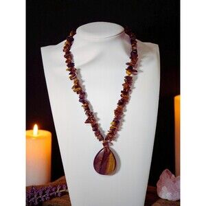 Tiger’s Eye Unisex Chakra Necklace – Healing Energy, Grounding Stone, Boho Gift